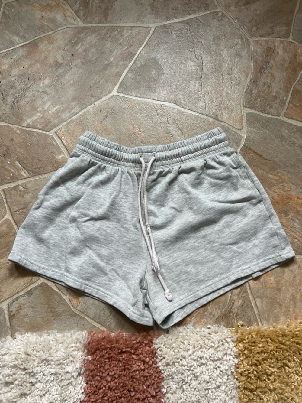 Comfort Stretch Gray Women's Athletic Shorts with Drawstring